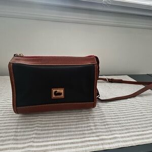 Vintage Dooney & Bourke Black and Brown Crossbody Bag